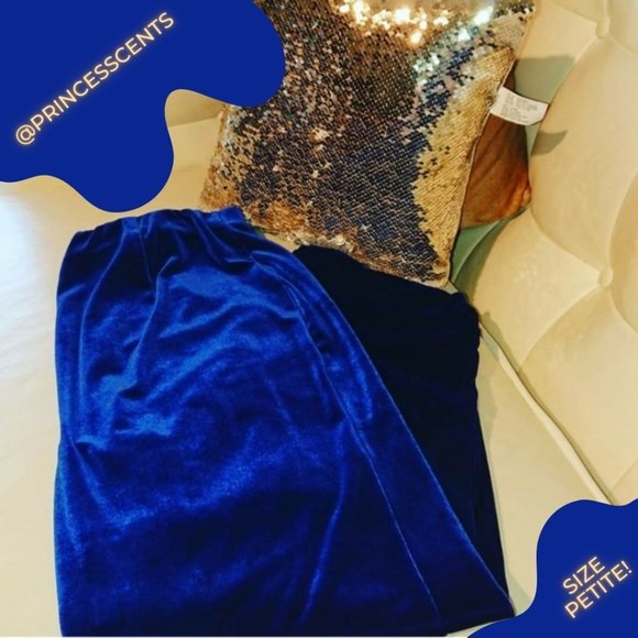 Blue Velvet Pants - Picture 1 of 3